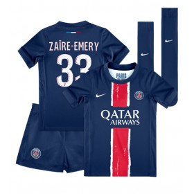 Paris Saint-Germain Warren Zaire-Emery #33 Heimtrikot 2024-25 Kurzarm (+ kurze hosen)